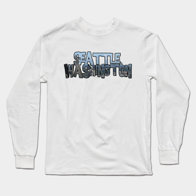 Seattle, Washington (Seattle & Mount Rainier) Long Sleeve T-Shirt by gorff